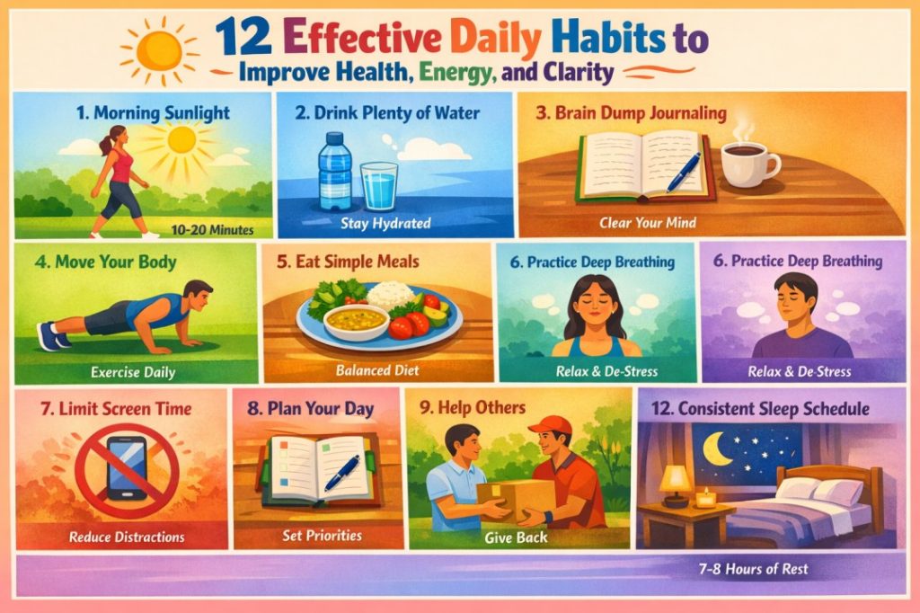 12 Effective Daily Habits to Improve Health, Energy, and Clarity